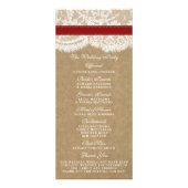 Programme de mariage Kraft, dentelle et tournesol (Dos)