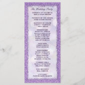 Programme de mariage | Lavande avec cadre de Parti (Dos)