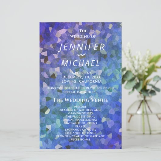 Programme de mariage | Lavande bleu cristal (Debout devant)