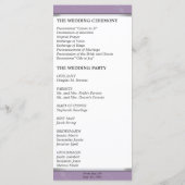 Programme de mariage - Lavande de monogramme Purpl (Dos)