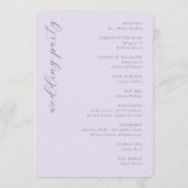 Programme de mariage Lavande Serein (Dos)