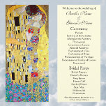 Programme de mariage ; Le baiser de Gustav Klimt<br><div class="desc">Programme de mariage facile à customiser. The Kiss, Der Kuss (1907-1908) de Klimt est probablement l'oeuvre la plus célèbre de Gustav Klimt. Il a commencé à y travailler en 1907 et c'est le point culminant de sa soi-disant "période d'or". The Kiss est un tableau d'art vintage de l'époque victorienne, amoureux...</div>