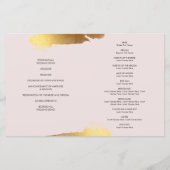 PROGRAMME DE MARIAGE lettrage brossé doré rose or (Dos)