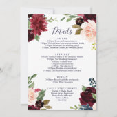 Programme de mariage Lettre d'accueil de l'hôtel - (Dos)