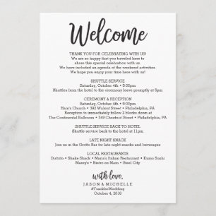 Programme de Mariage - Lettre de Bienvenue de Mari