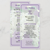 Programme de mariage Lilacs blanc (Devant / Derrière)
