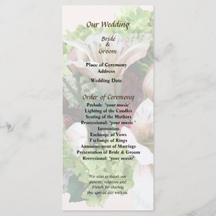 Programme de mariage Lilies, Hydrangea et Berries