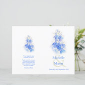 Programme de mariage Lobelia bleu aquarelle (Debout devant)