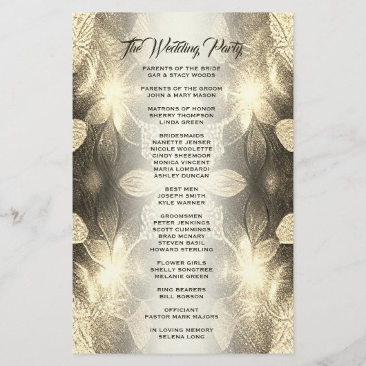 Programme de mariage | Look Gold Leaf (Dos)