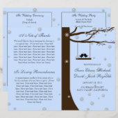 Programme de mariage Love Birds Snowflakes Oak Tre (Devant / Derrière)