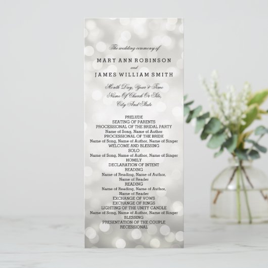 Programme de mariage Lumières Parties scintillant  (Debout devant)