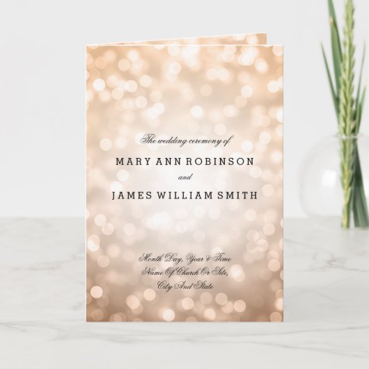 Programme de mariage Lumières Parties scintillant  (Devant)