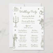 Programme de mariage lunaire à main verte Sage (Dos)