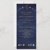 Programme de mariage Lune croissante Or Bleu Céles (Devant)