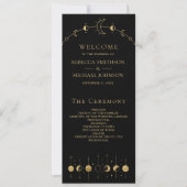 Programme de mariage Lune croissante Or noir céles (Devant)