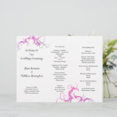 Programme de mariage Magenta Flourish Tri-fold Mod (Debout devant)
