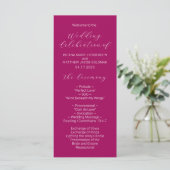 Programme de mariage magenta minimaliste Script (Debout devant)