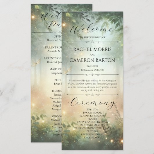 Programme de mariage Magie de la prairie de la for (Devant / Derrière)