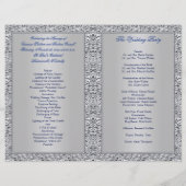 Programme de mariage | Marine, Flore argentée, Coe (Dos)