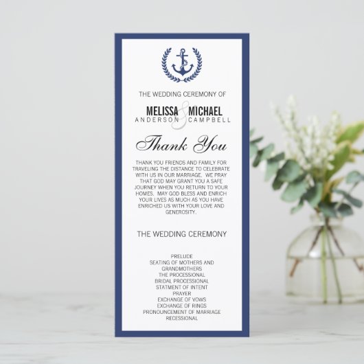 Programme de mariage Marine Perfect Chevron/Zig Za (Debout devant)