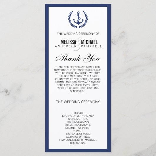 Programme de mariage Marine Perfect Chevron/Zig Za (Devant)