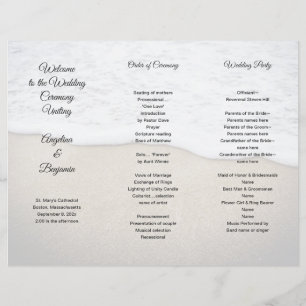 Programme de mariage maritime Modèle photo Tri-fol