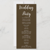Programme de mariage marron à carreaux Country Pum (Dos)