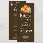 Programme de mariage marron à carreaux Country Pum (Devant / Derrière)
