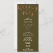 Programme de mariage marron avec étoiles filantes  (Dos)