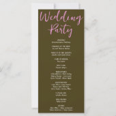 Programme de mariage marron avec étoiles filantes  (Dos)