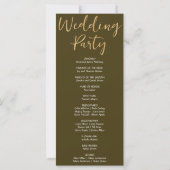 Programme de mariage marron étoiles filantes dorée (Dos)