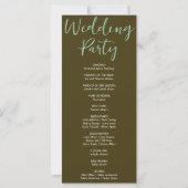 Programme de mariage marron Étoiles filantes verte (Dos)