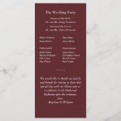 Programme de mariage - Marsala Twinkle Lights (Dos)