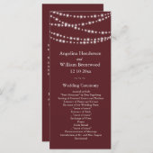 Programme de mariage - Marsala Twinkle Lights (Devant / Derrière)