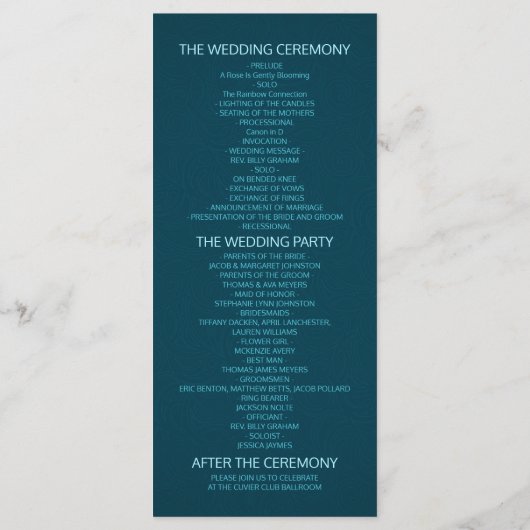 Programme de mariage Mason Jars Chaîne Lumière Ver (Dos)