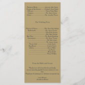 Programme de mariage masqué marine et or (Dos)