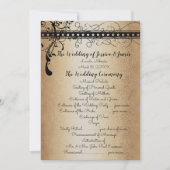 Programme de mariage Médiéval Renaissance Or et No (Devant)