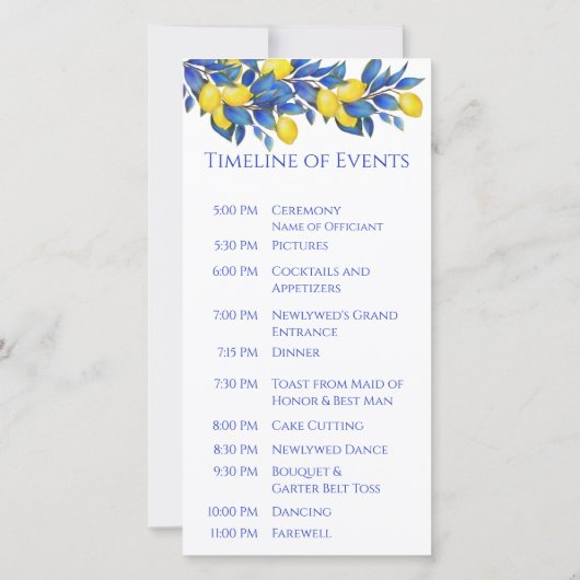 Programme de Mariage Méditerranéen-Citrons- (Dos)