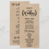 Programme de mariage mémorial de calligraphie Rust (Devant / Derrière)