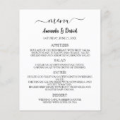 Programme de mariage Menu blanc noir (Dos)