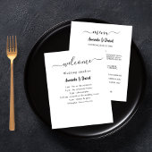 Programme de mariage Menu blanc noir