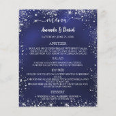 Programme de mariage Menu marine bleu argent parti (Dos)