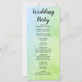 Programme de mariage métallique vert et bleu et fl (Dos)
