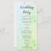 Programme de mariage métallique vert et floral (Dos)