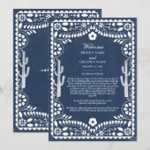 Programme de mariage mexicain Papel Picado Boda (Devant / Derrière)