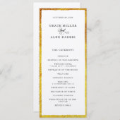 Programme de mariage mince de bordure en or (Devant / Derrière)