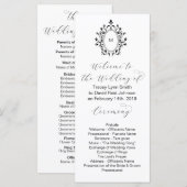 Programme de mariage minimal avec initiale de mono (Devant / Derrière)