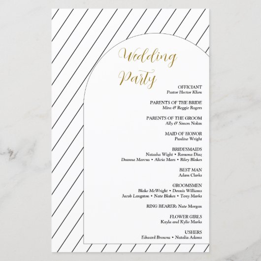 Programme de mariage minimal avec script linéaire (Dos)