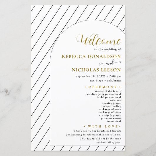 Programme de mariage minimal avec script linéaire (Devant)