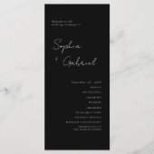 Programme de mariage minimal de script (Devant)